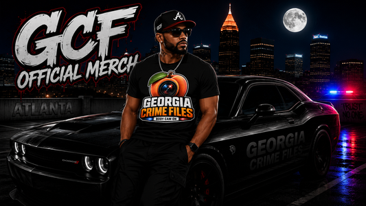 Georgia Crime Files Peach Logo Tee- Black
