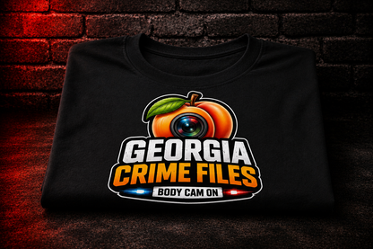 Georgia Crime Files Peach Logo Tee- Black