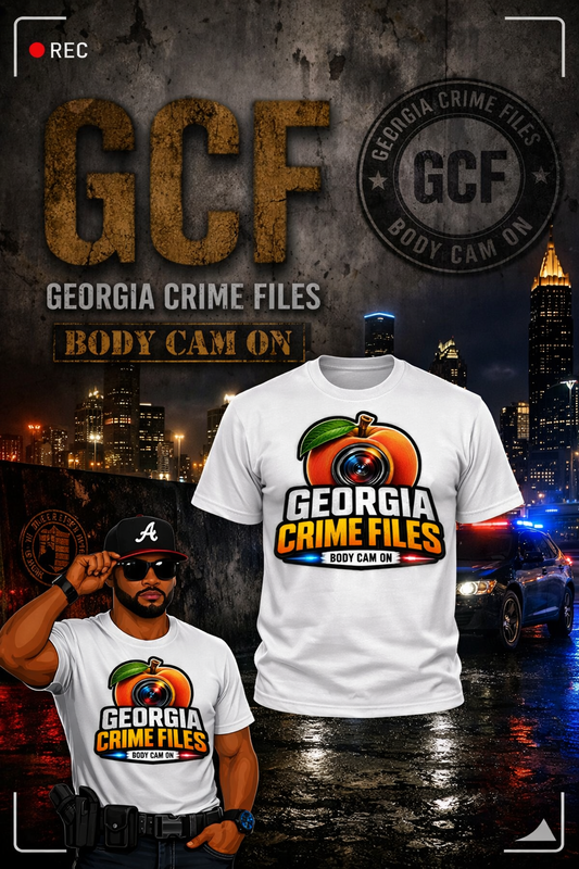 Georgia Crime Files Peach Logo Tee-White