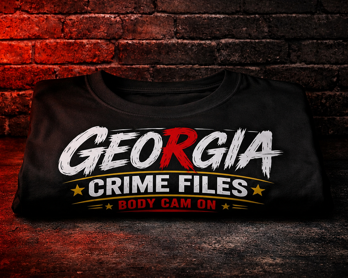 Georgia Crime Files GEORGIA Logo Tee — Black