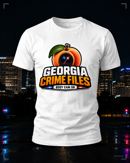 Georgia Crime Files Peach Logo Tee-White