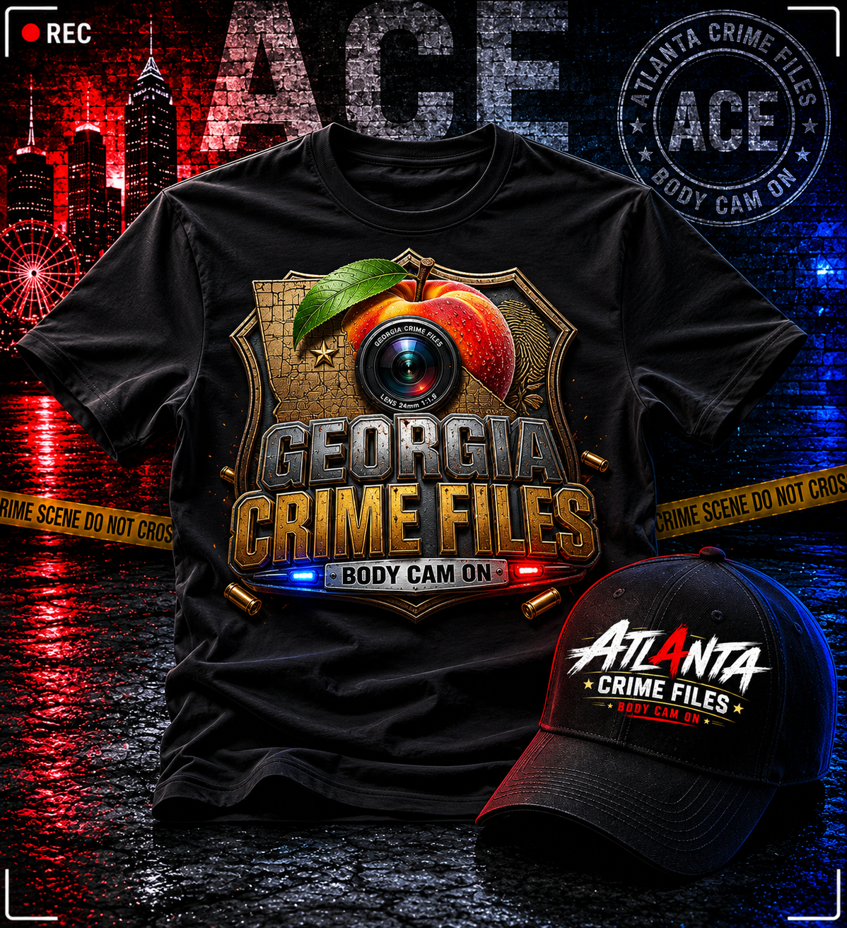 Georgia Crime Files Badge Tee — Black
